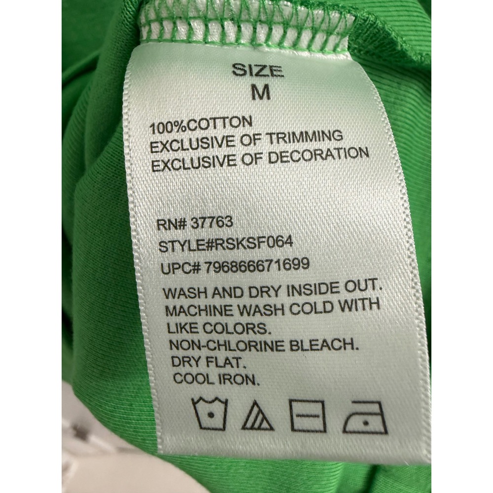 Rafaella Womens Green Square Neck Crochet Trim Cotton Short Sleeve Top M NEW - Picture 4 of 4